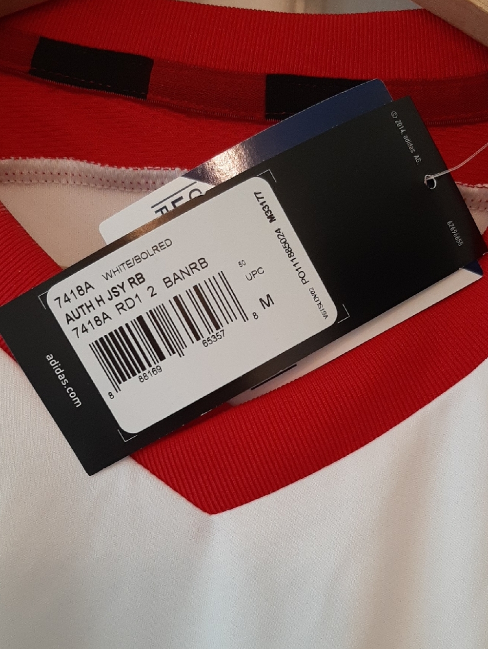 adidas Vintage Red & White New York Red Bulls Soccer Jersey - Picture 5 of 7